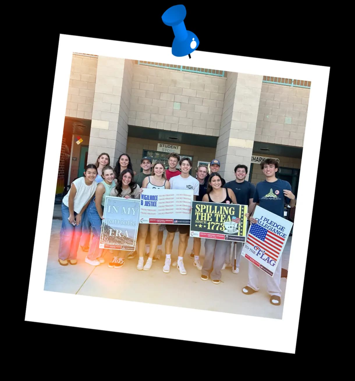 Students with signs